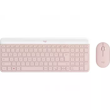 Logitech Slim Wireless Combo MK470 - Σετ πληκτρολογίου-ποντικιού - ασύρματο - 2,4 GHz - QWERTY - rosé (920-011314)