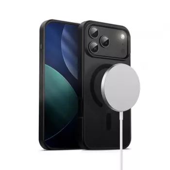 Crong Hybrid Frost MAG Cover Case με MagSafe για iPhone 17 Pro Max Frosted μαύρο