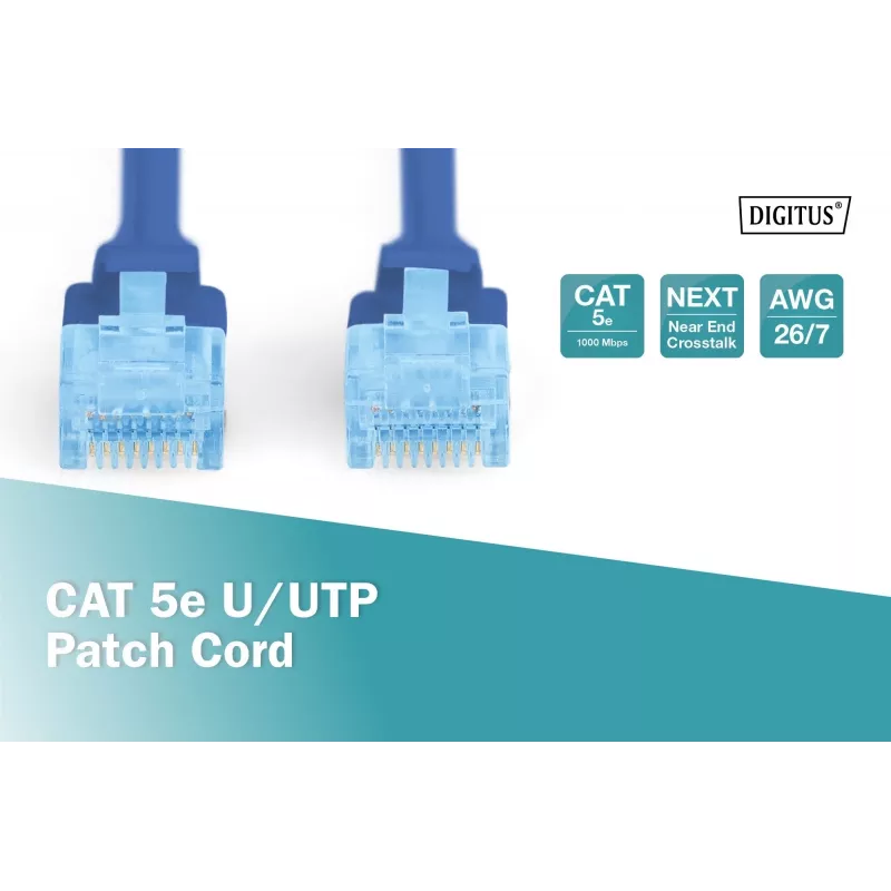 Καλώδιο patch U/UTP Cat.5e PVC 3m μπλε