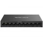 Διακόπτης δικτύου MERCUSYS MS110CMP — 8 θυρών PoE, 10 θύρες Gigabit RJ‑45 συνολικά, προϋπολογισμός PoE 115 W, τοποθέτηση σε γραφείο/τοίχο, μαύρο