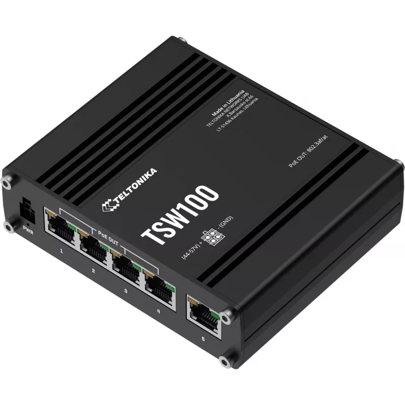 Teltonika TSW100 βιομηχανικό μη διαχειριζόμενο switch PoE