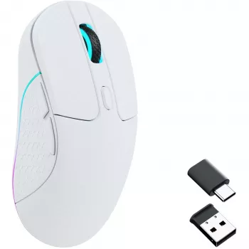 Ποντίκι gaming Keychron M3 Δεξιόχειρας RF Wireless + Bluetooth οπτικό 26000 DPI λευκό