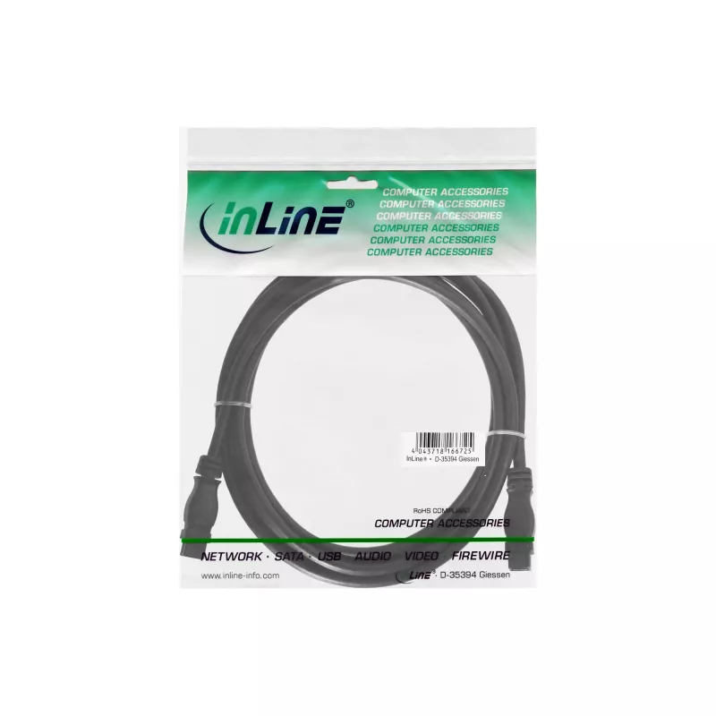 Καλώδιο FireWire 800 InLine 39902 1,8 m αρσενικό/αρσενικό μαύρο