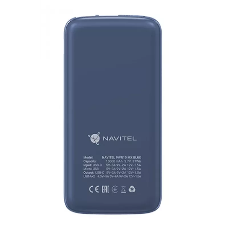 Φορητό powerbank Navitel PWR10 MX ΜΠΛΕ 10000 mAh