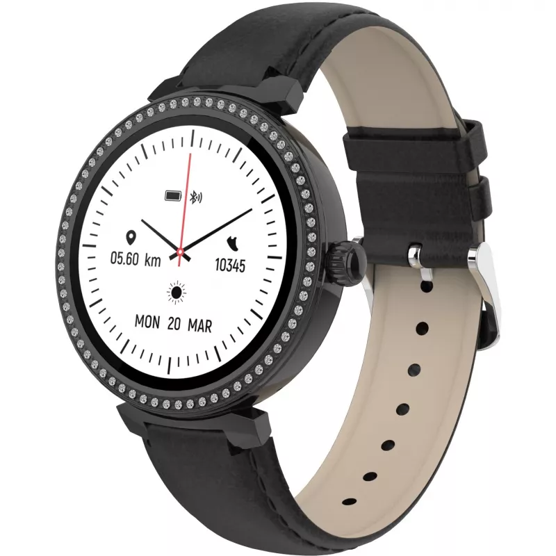 Έξυπνο ρολόι Denver SWC-342B, οθόνη αφής IPS 3,05 cm (1,2") 240 x 240 pixel, Bluetooth, μαύρο