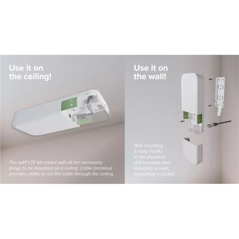 Wireless Access Point MikroTik wAP LTE kit 2024 — 2,4 GHz, 300 Mbps, IP54, PoE, Υποδοχή SIM