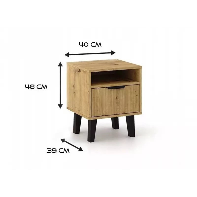 SCANDI 1S λεπτό δρυς ARTISAN κομοδίνο