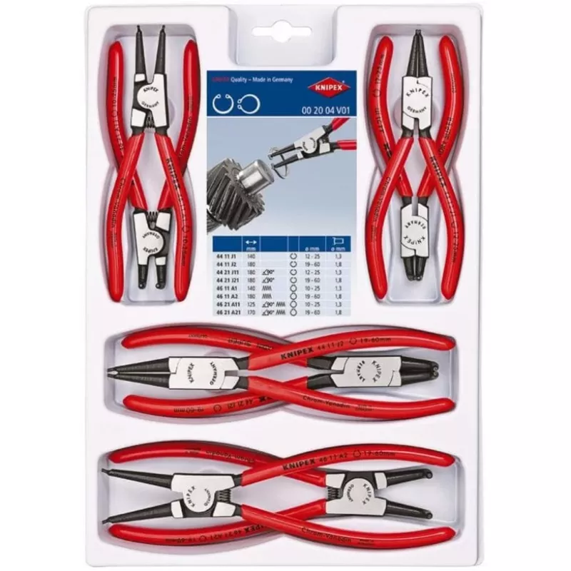 KNIPEX ΣΕΤ ΠΕΡΙΣΤΡΟΦΙΚΩΝ ΤΣΙΜΠΙΔΩΝ ΑΣΦΑΛΕΙΑΣ 8 τεμ.