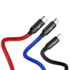 BASEUS Colorfone CAMLT-BSY01 καλώδιο USB 1,2 m USB A 3 x USB C μαύρο, κόκκινο, μπλε