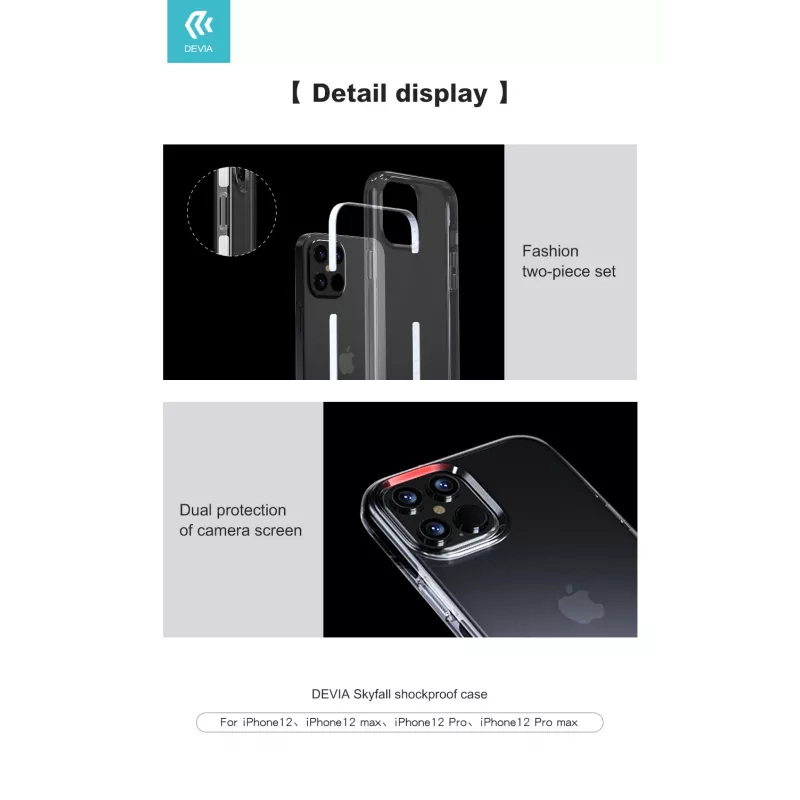 Ανθεκτική προστατευτική θήκη Devia Skyfall για iPhone 12 Pro Max, λευκό