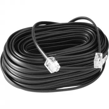 Wentronic Goobay Καλώδιο σύνδεσης modular, μαύρο, 10 m - βύσμα RJ11/RJ14 αρσενικό (6P4C) σε βύσμα RJ11/RJ14 αρσενικό (6P4C) (50319)