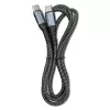 Qoltec 52358 καλώδιο USB-C σε USB-C, USB 2.0, 480 Mbps, 100 W PD, QC 3.0, πλεκτό νάιλον, 1,5 m, μαύρο