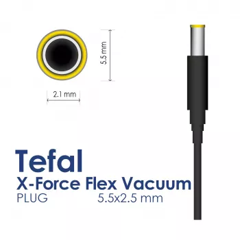Akyga AK-PD-22 Τροφοδοτικό για Tefal / Rowenta X-Force Flex 29 V / 0,74 A, 21,46 W, 5,5 x 2,5 mm, 1,8 m, Λευκό
