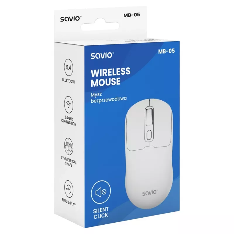 Savio MB-05 ποντίκι Universal αμφίχειρο Bluetooth 1600 DPI