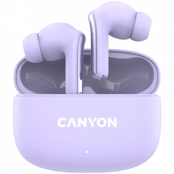 Canyon TWS-9 CNS-TWS9P Ακουστικά – True Wireless – Bluetooth 5.4 – In-Ear – 6h + 30h διάρκεια – θήκη φόρτισης USB-C – αφή ελέγχου – μωβ
