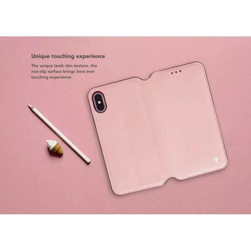 Θήκη folio VixFox για iPhone 7/8 — ροζ, προστατευτική θήκη folio