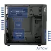 Akyga AK19BK Κουτί υπολογιστή Micro-Tower, Micro-ATX / Mini-ITX, USB-C + USB 3.0 + 2x USB 2.0, χωρίς τροφοδοτικό, μαύρο