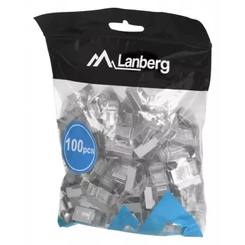 LANBERG RJ-45 βύσμα PLS-5000EZ, Cat5e, F/UTP (FTP), γκρι, 100 τεμ.