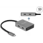 USB Type-C Hub DeLOCK 64249 10000 Mbit/s μαύρο γκρι