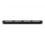 Patch panel 1U LANBERG PPUA-1024-B, 24 θύρες, Cat6a, U/UTP, ράφι 1U, βάθος 102 mm, μέταλλο, μαύρο