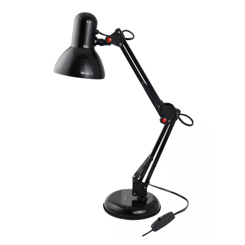 Επιτραπέζιο φωτιστικό ESPERANZA AVIOR E27 12W LED, μαύρο, ρυθμιζόμενου ύψους, εύκαμπτος βραχίονας, υποδοχή E27