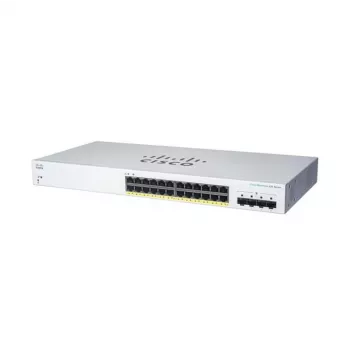 Managed L2 Gigabit PoE Switch Cisco CBS220-24FP-4G — 24x Gigabit RJ-45, PoE, 56 Gbit/s, MAC 8192, τοποθέτηση σε rack