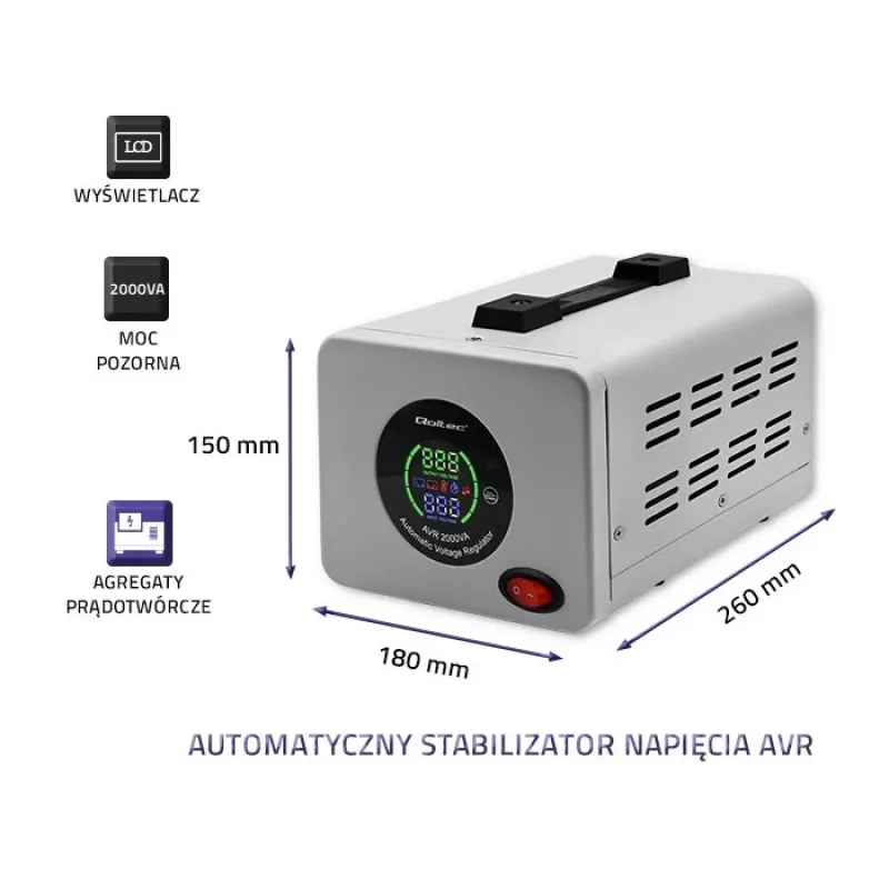 Qoltec 50724 Αυτόματος σταθεροποιητής τάσης AVR 2000VA