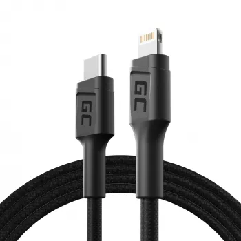 Green Cell PowerStream KABGC07 καλώδιο USB-C σε Lightning, 1 m, PD, Apple MFi, μαύρο