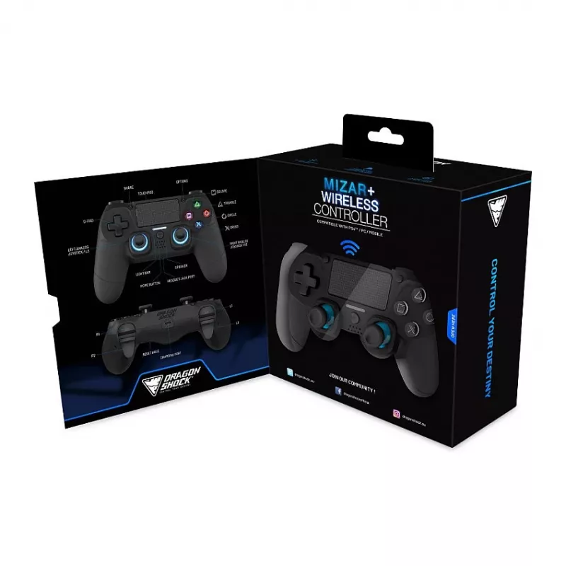 Χειριστήριο Dragonshock Mizar+ Wireless μαύρο PS4/PC