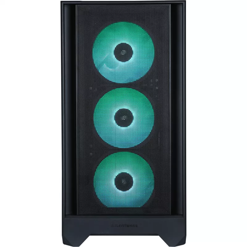Κουτί PC Silentware Flow 110 A-RGB Μαύρο — Κουτί Mid-Tower, πλαϊνό πάνελ από σκληρυμένο γυαλί