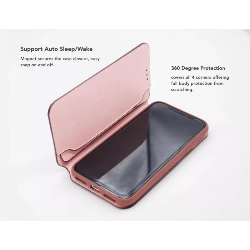 Θήκη folio VixFox για iPhone 7/8 — ροζ, προστατευτική θήκη folio