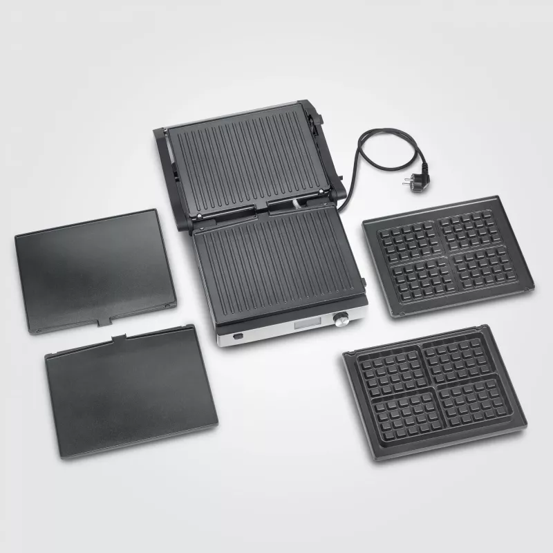 Γκριλ επαφής Severin KG 2380 μαύρο ασημί 2000W ανοξείδωτο ατσάλι