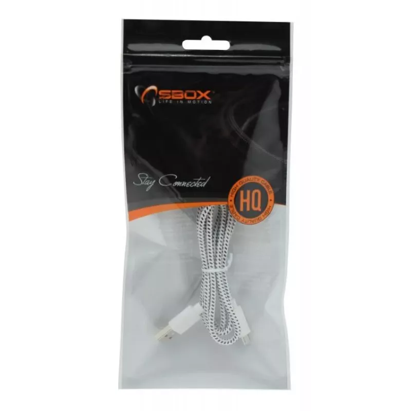 Sbox USB-1031W USB->Micro USB 1M λευκό