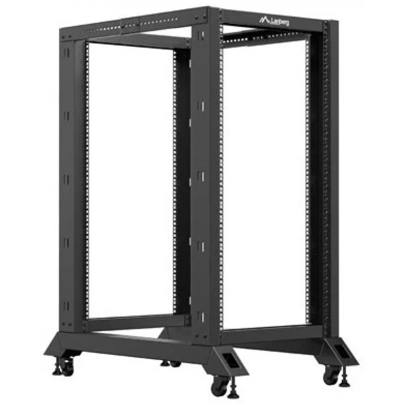 Lanberg Open Rack 22U Μαύρο (22HE, 19-ιντσών rack), Server rack, Μαύρο