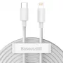 Baseus Simple Wisdom Κιτ καλωδίου δεδομένων USB-C σε Lightning PD 20W (2 τεμ./συσκευασία) 1,5m Λευκό