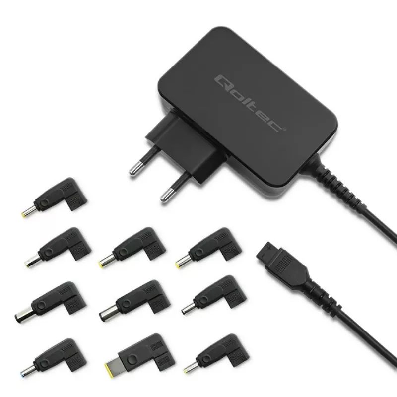 Καθολικό τροφοδοτικό QOLTEC 52414 65W με 10 εναλλασσόμενα βύσματα