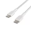 Καλώδιο πλεκτό USB-C σε USB-C 1m λευκό