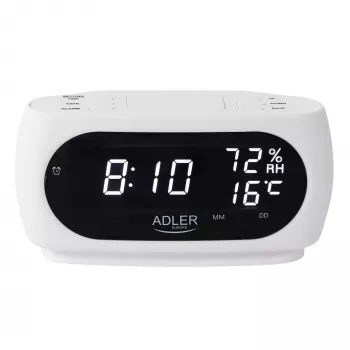 Adler AD 1186W Ξυπνητήρι ψηφιακό ξυπνητήρι Μαύρο, Λευκό