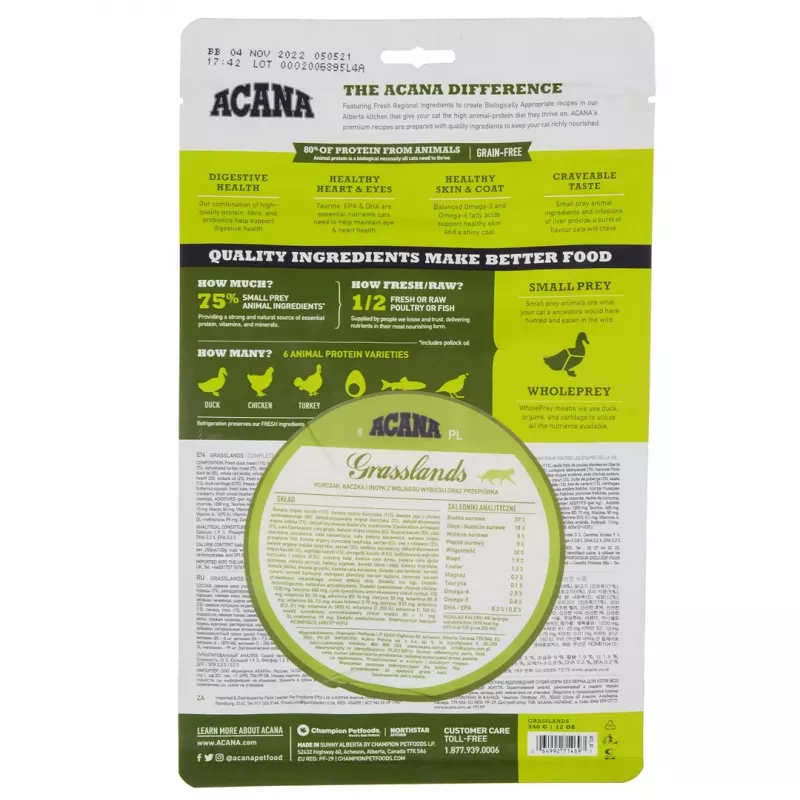ACANA Grasslands - Ξηρή τροφή για γάτες - 340g