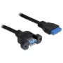 Καλώδιο USB 3.0 F/F DeLOCK 83118 0,5m Μαύρο