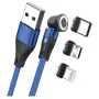 Καλώδιο USB RealPower MagneticCharge3 1m USB A Μπλε Ταχεία Φόρτιση Μεταφορά Δεδομένων