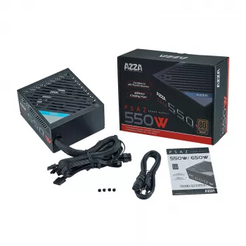 Τροφοδοτικό AZZA PSAZ-550W ATX 550 W, 80 PLUS Bronze, ανεμιστήρας 120 mm