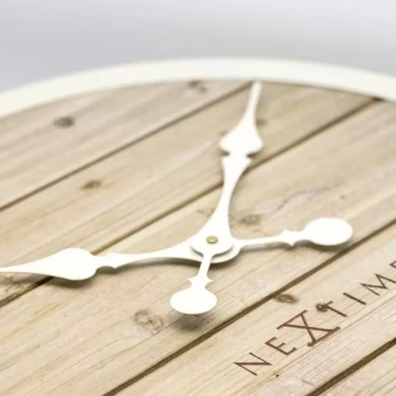 NeXtime ρολόι 3134wi Plank, Ø50 cm, επιτοίχιο, λευκό