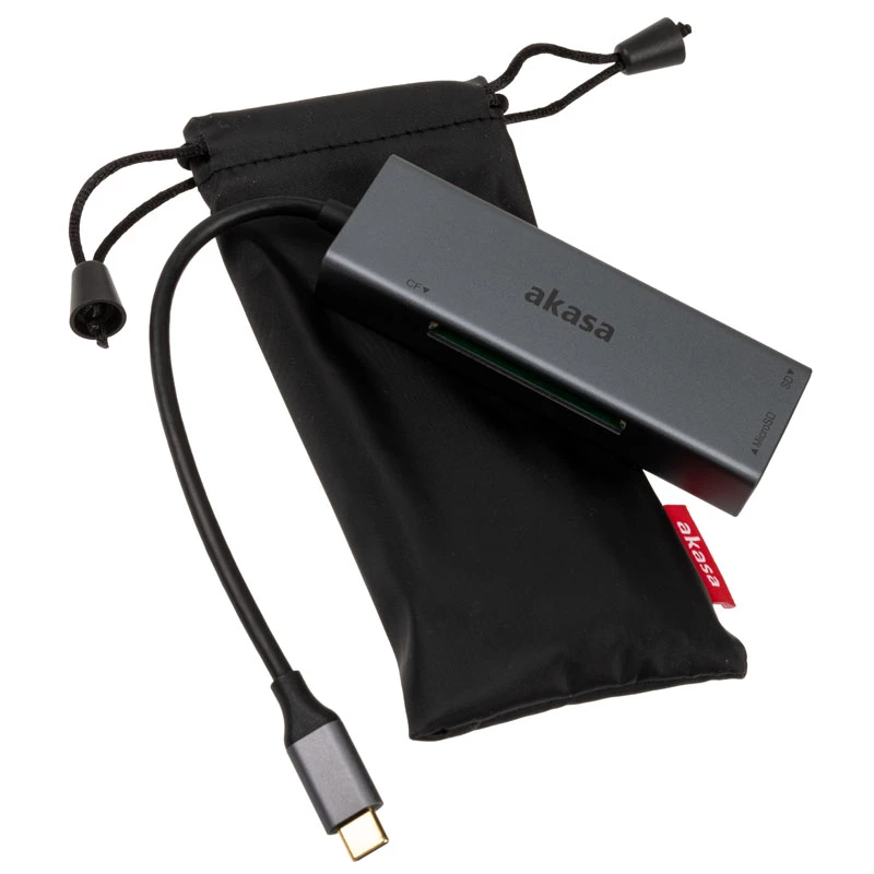Αναγνώστης καρτών Akasa AK-CR-09BK USB 2.0 Type-C Γκρι