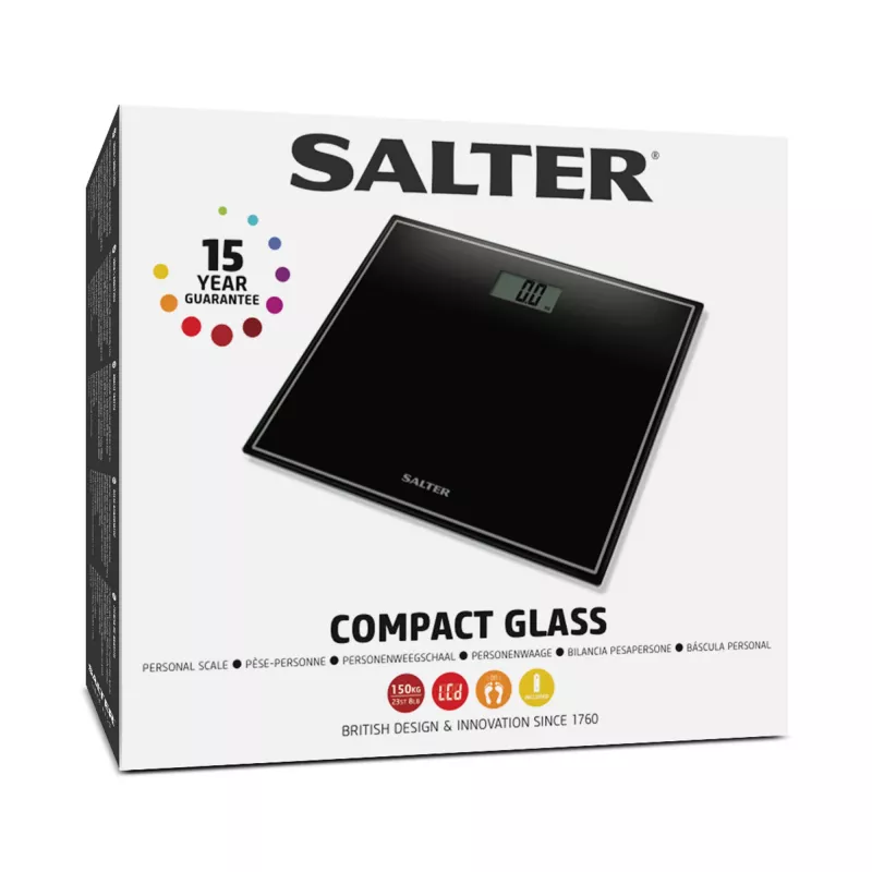 Salter 9207 BCFEU12 Συμπαγής ηλεκτρονική ζυγαριά σώματος - μαύρη