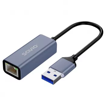 Προσαρμογέας δικτυακής διασύνδεσης SAVIO AK-83 USB Type-A σε RJ-45 αρσενικό, 5 Gbit/s, μαύρο
