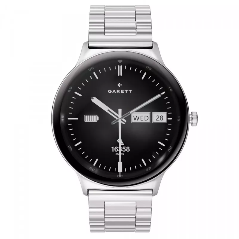 Smartwatch Garett Quantum — ανοξείδωτο ατσάλι ασημί