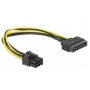 Delock 82924 καλώδιο τροφοδοσίας SATA 15 ακίδων σε 6 ακίδων PCI Express