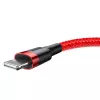 Καλώδιο Baseus Cafule USB Lightning 2,4A 1m (μαύρο + κόκκινο)