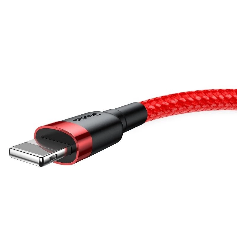 Καλώδιο Baseus Cafule USB Lightning 2,4A 1m (μαύρο + κόκκινο)